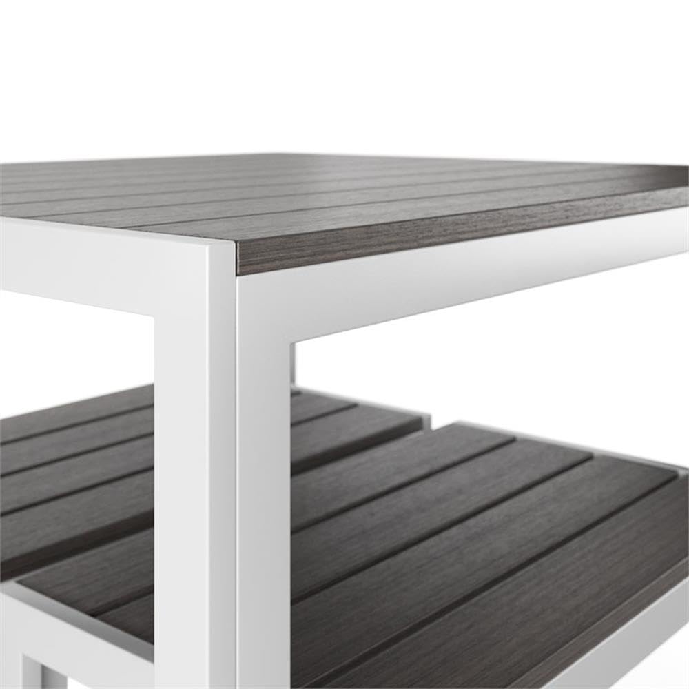 Flats & Castles Luca 3-Piece Modern Aluminum Outdoor Bistro Set in Silver