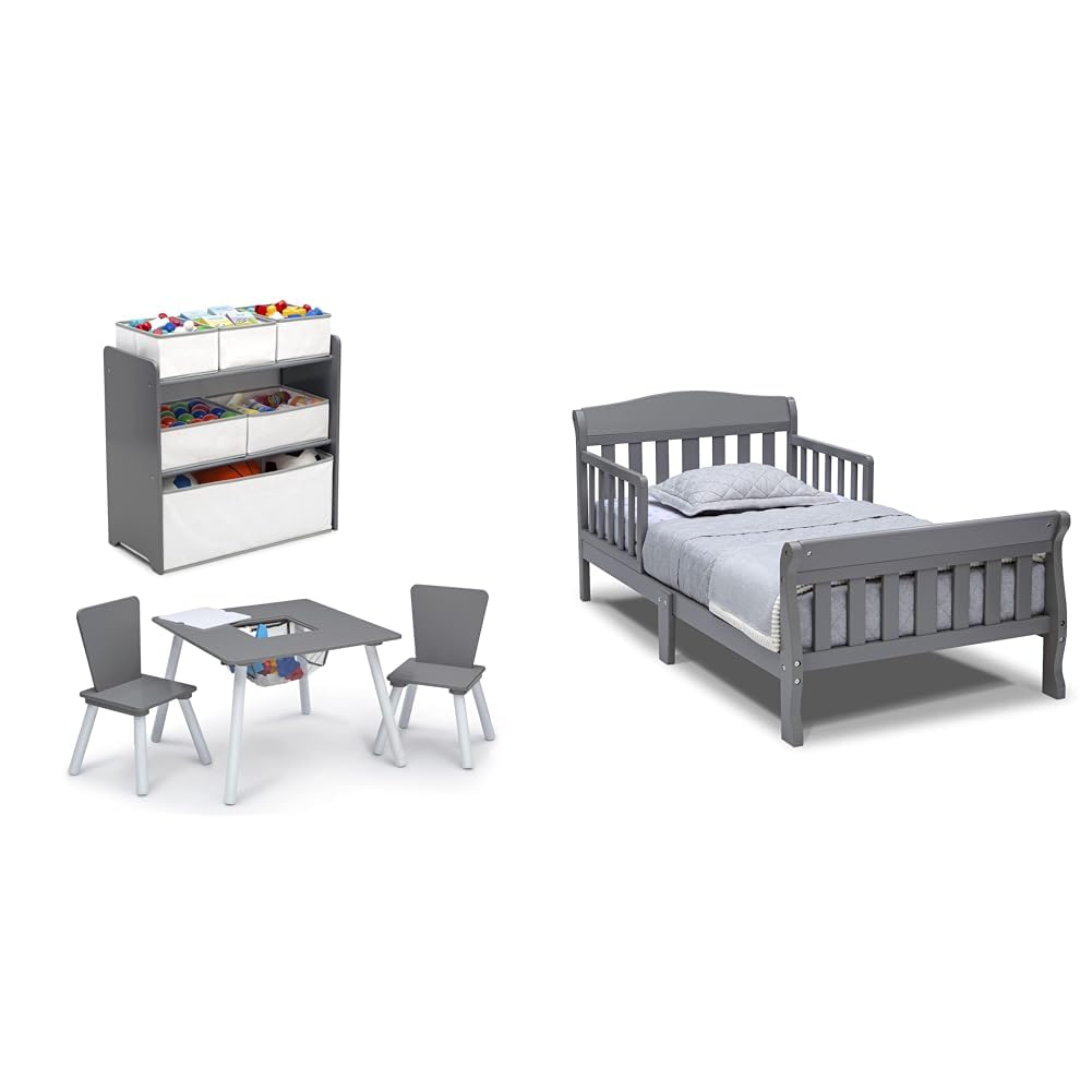 4-Piece Toddler Playroom Set with Bed