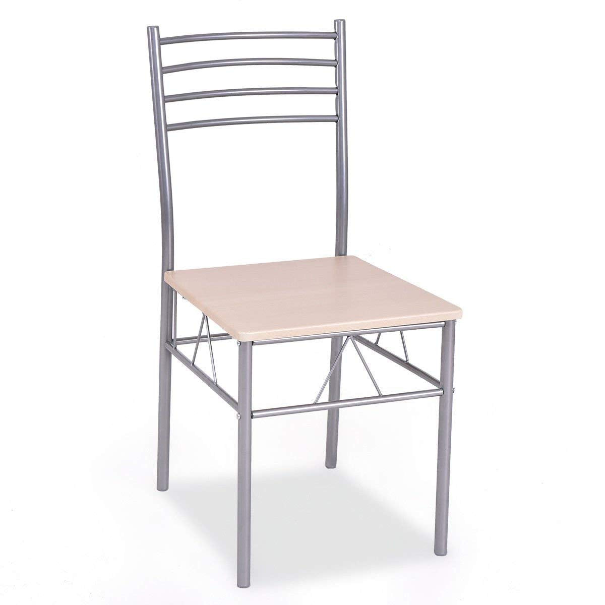 5-Piece Glass Top Dining Set with 4 Chairs