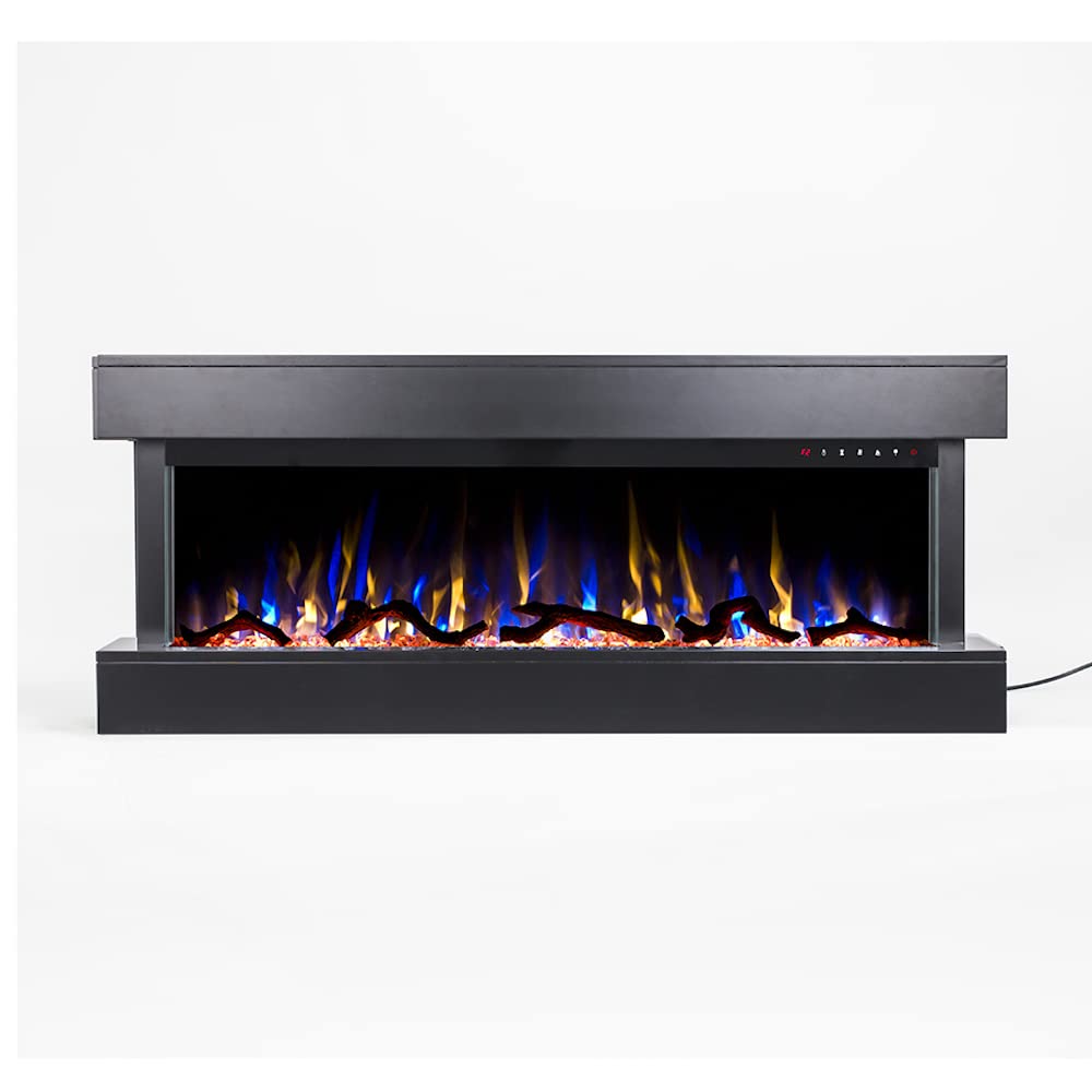 50" Smart Electric Fireplace with Black Floating Mantle