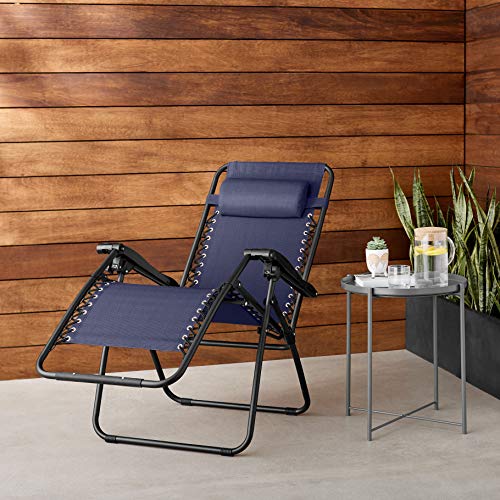 Zero Gravity Lounge Chair with Pillow - Folding Reclining Outdoor Patio Chair