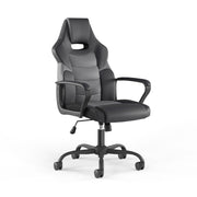 Gaming Chair Black & Gray Faux Leather Reclining
