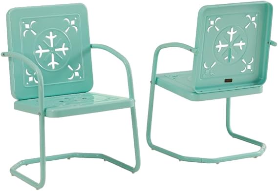 Azalea 2-Piece Outdoor Chair Set - Vintage Metal Patio Dining Chairs