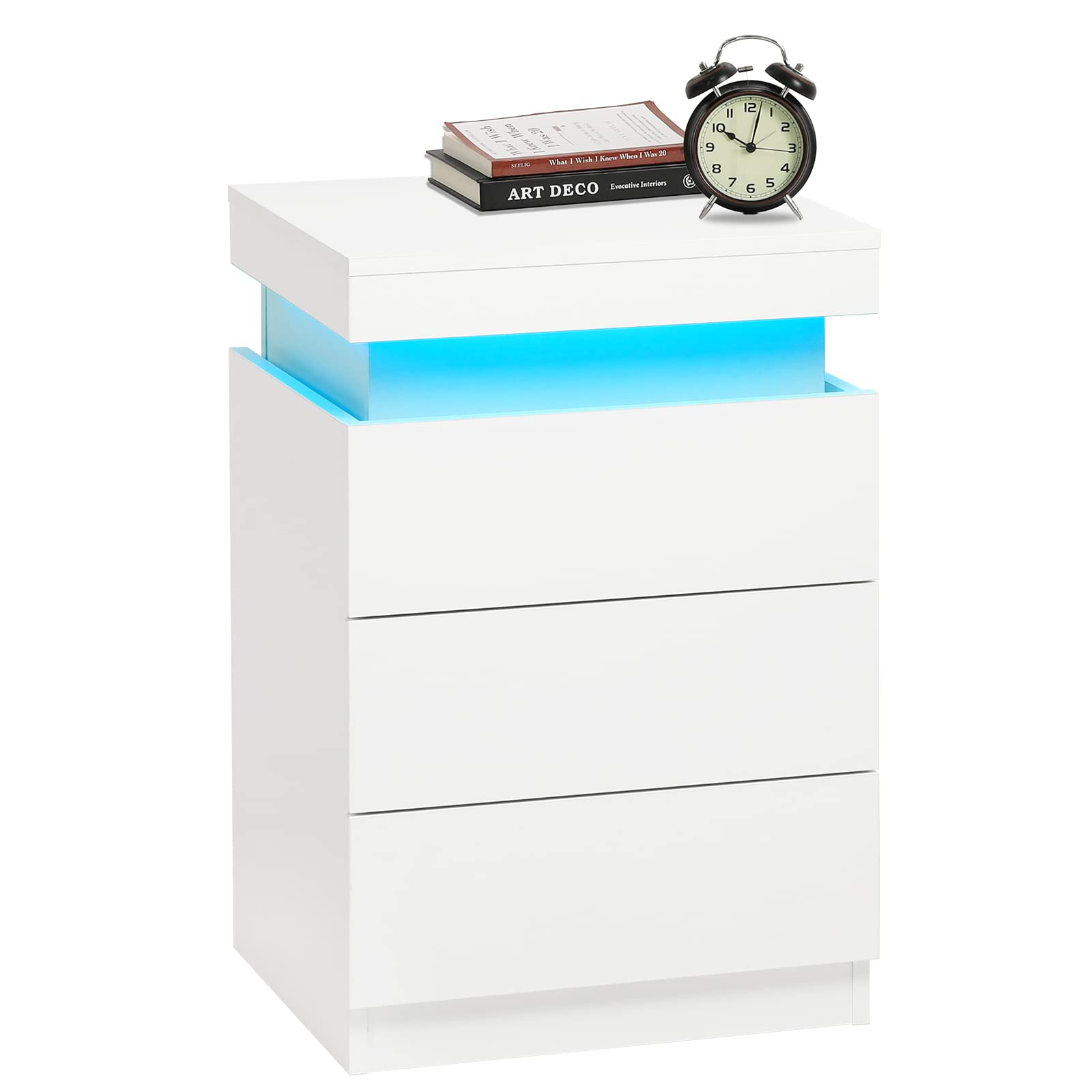 LED Nightstand with Charging Station