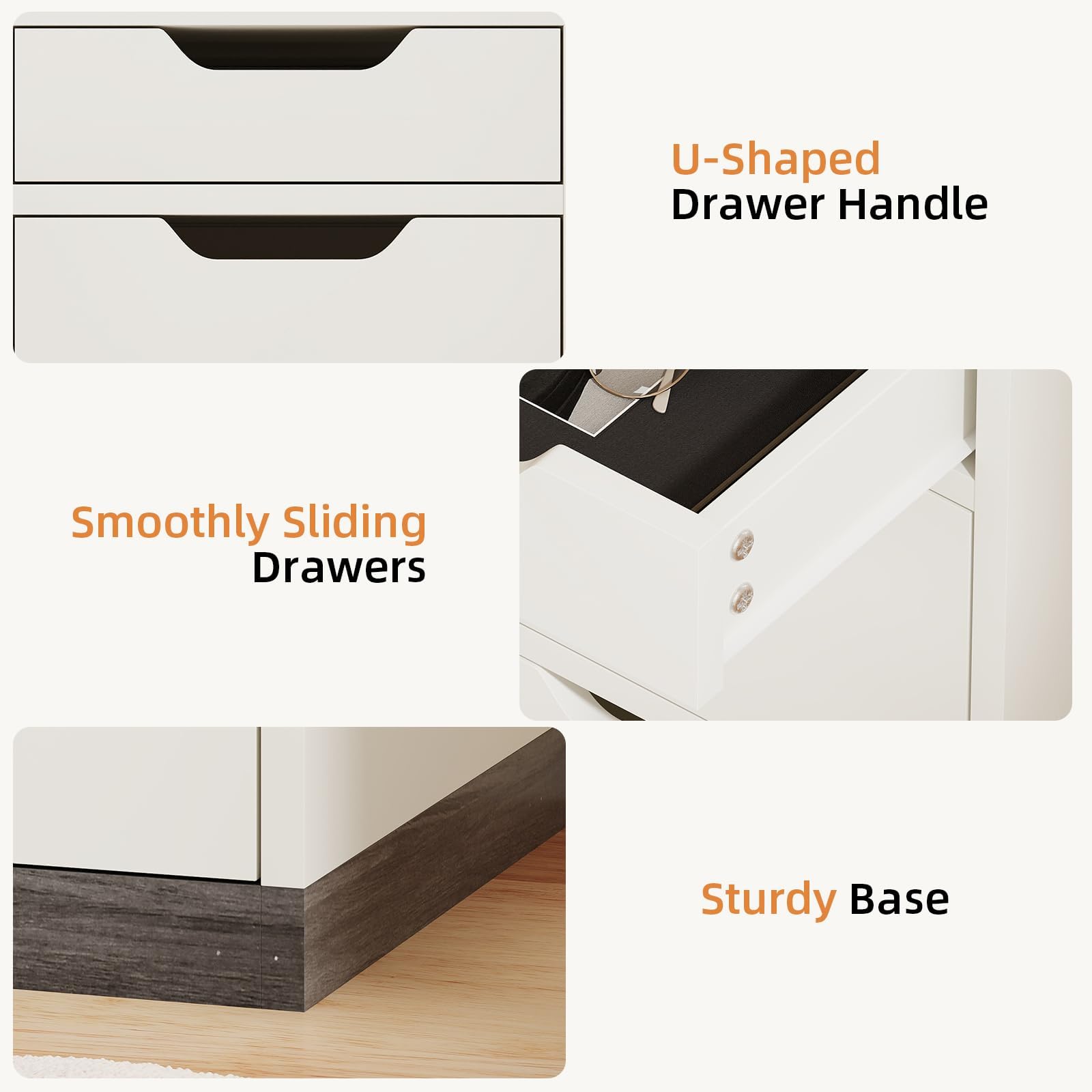 48 Inch White Desk with 4 Drawers