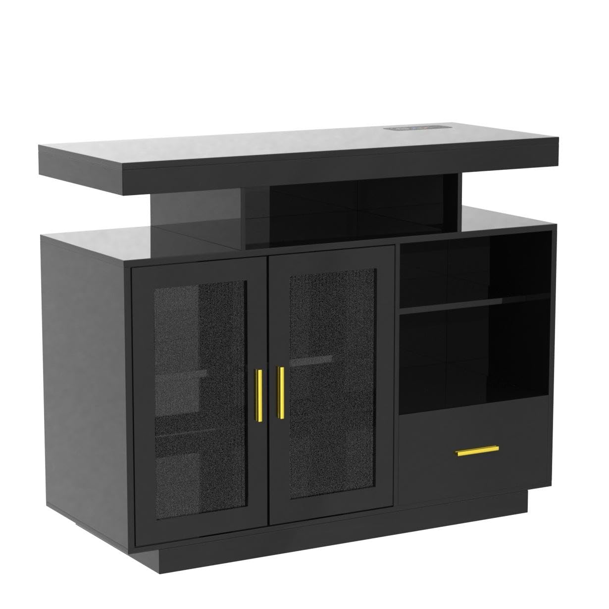 LED Sideboard Buffet Cabinet with Charging Station
