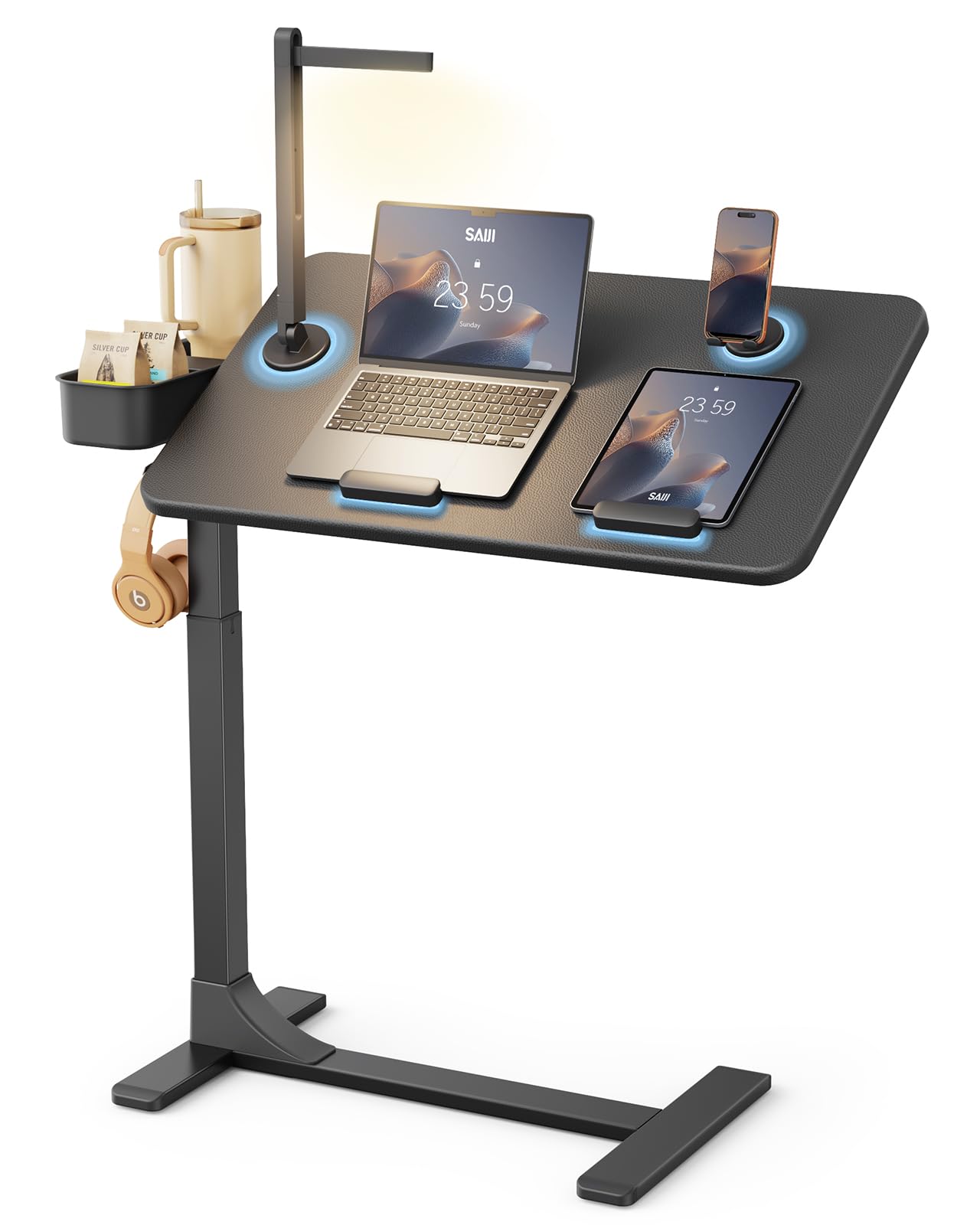 Magnetic Overbed Table with Wheels