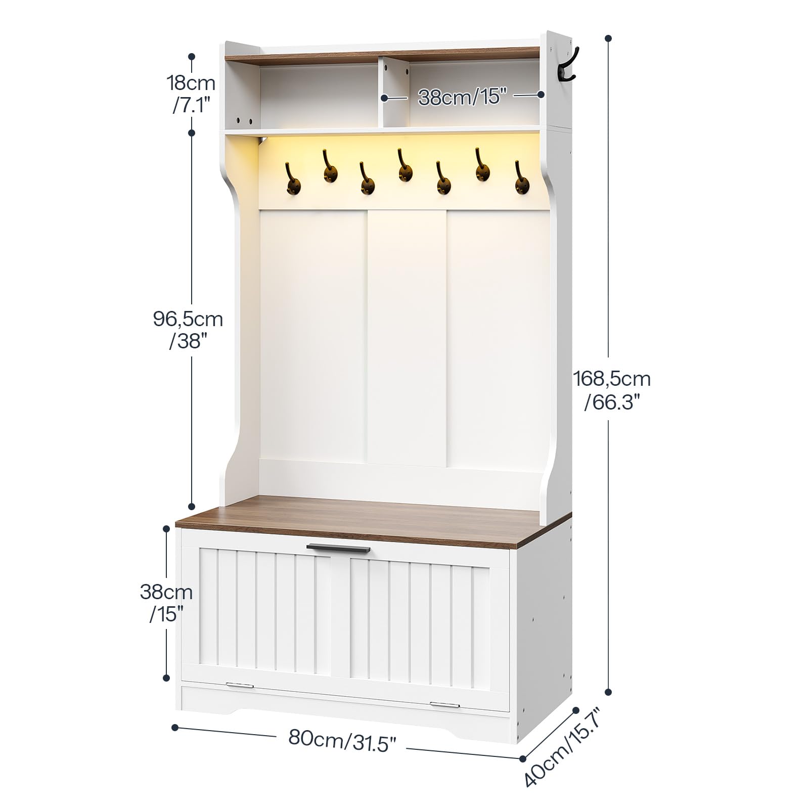 Hall Tree with Bench and Shoe Storage