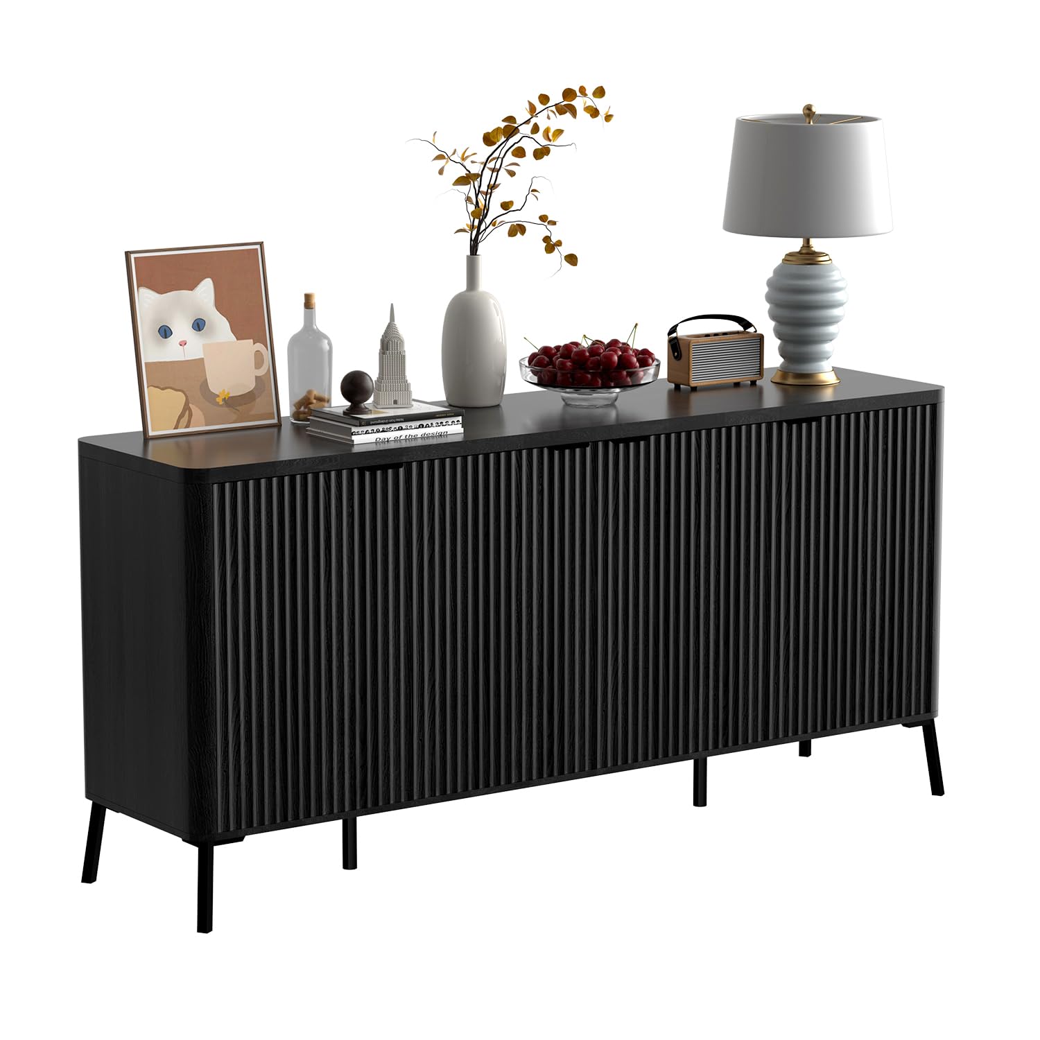 63" Fluted Sideboard Cabinet with Storage