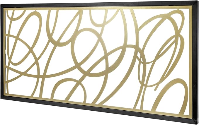 44" x 22" Large Gold Metal Abstract Laser Cut Wall Art Panel