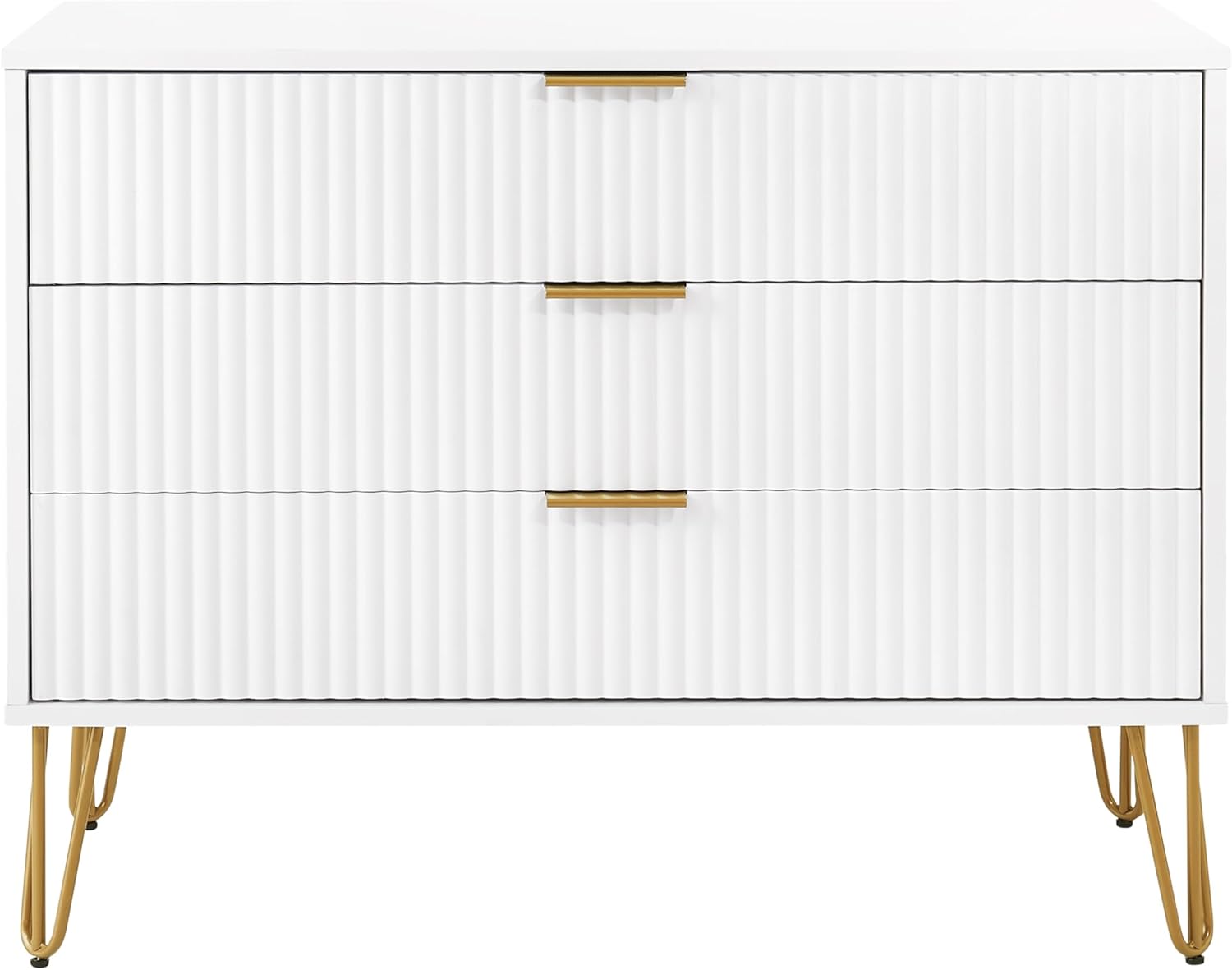 3-Drawer Dresser with Ribbed Front