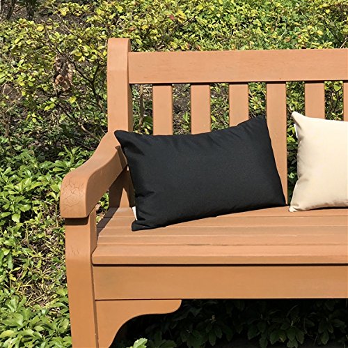 Sunbrella Indoor Outdoor Throw Pillows 12x20 Rectangular 2-Pack Black