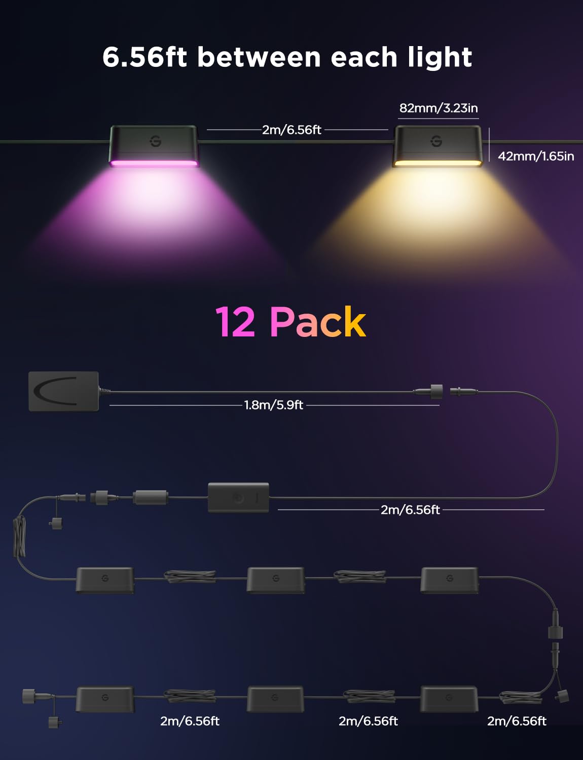 RGBWIC Outdoor Deck Lights 12-Pack