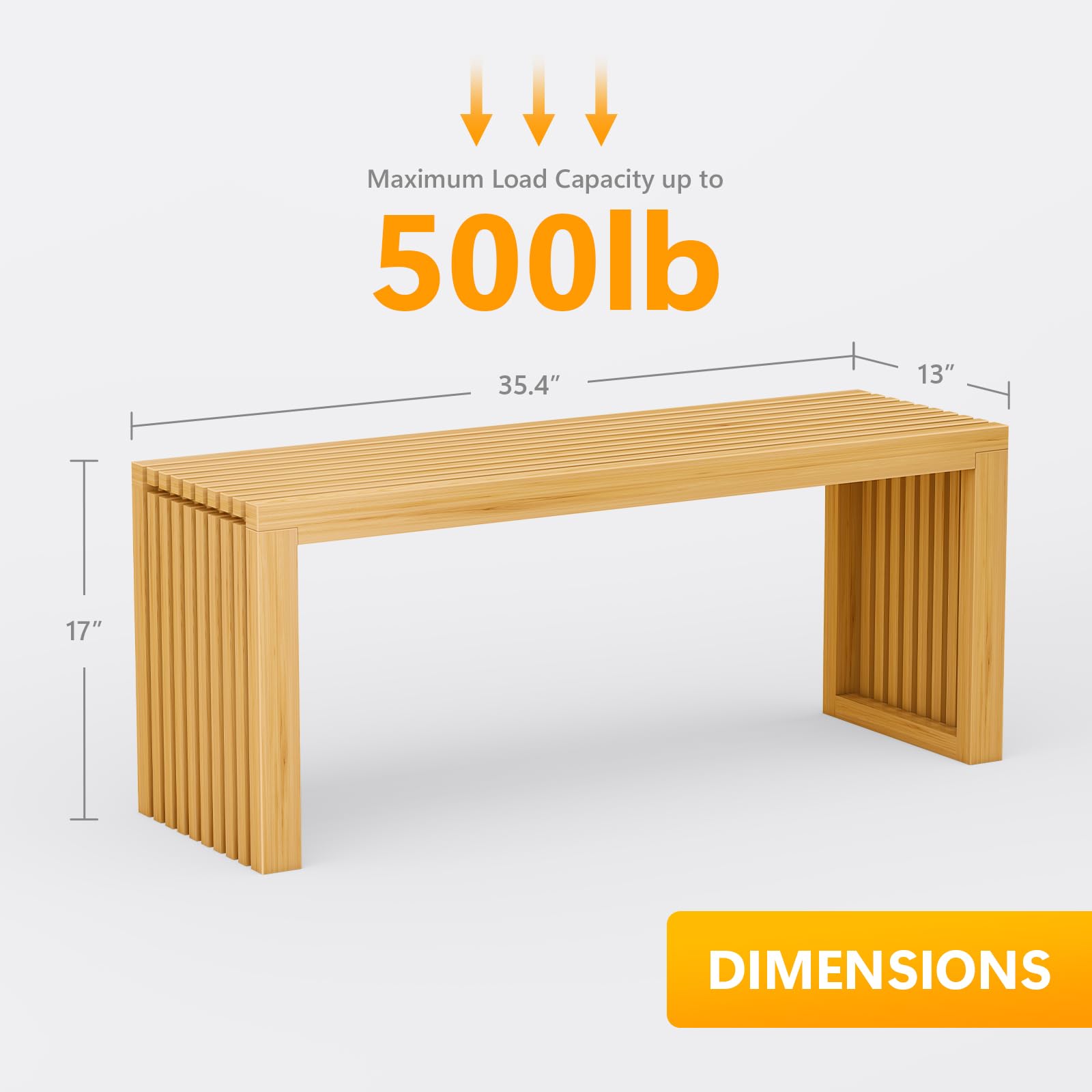 Bamboo Dining Bench 35 Inch Natural