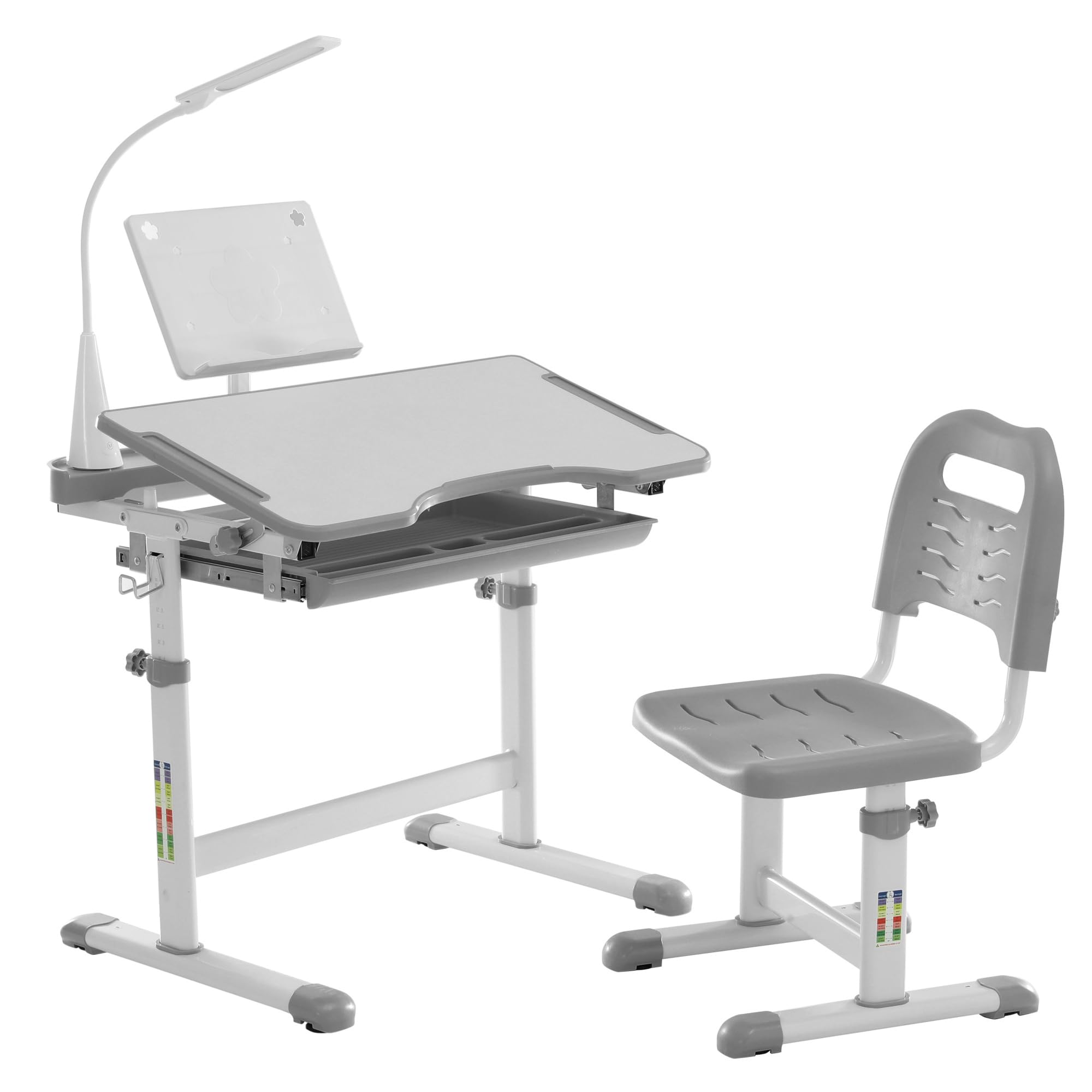 Kids Desk and Chair Set with LED Lamp