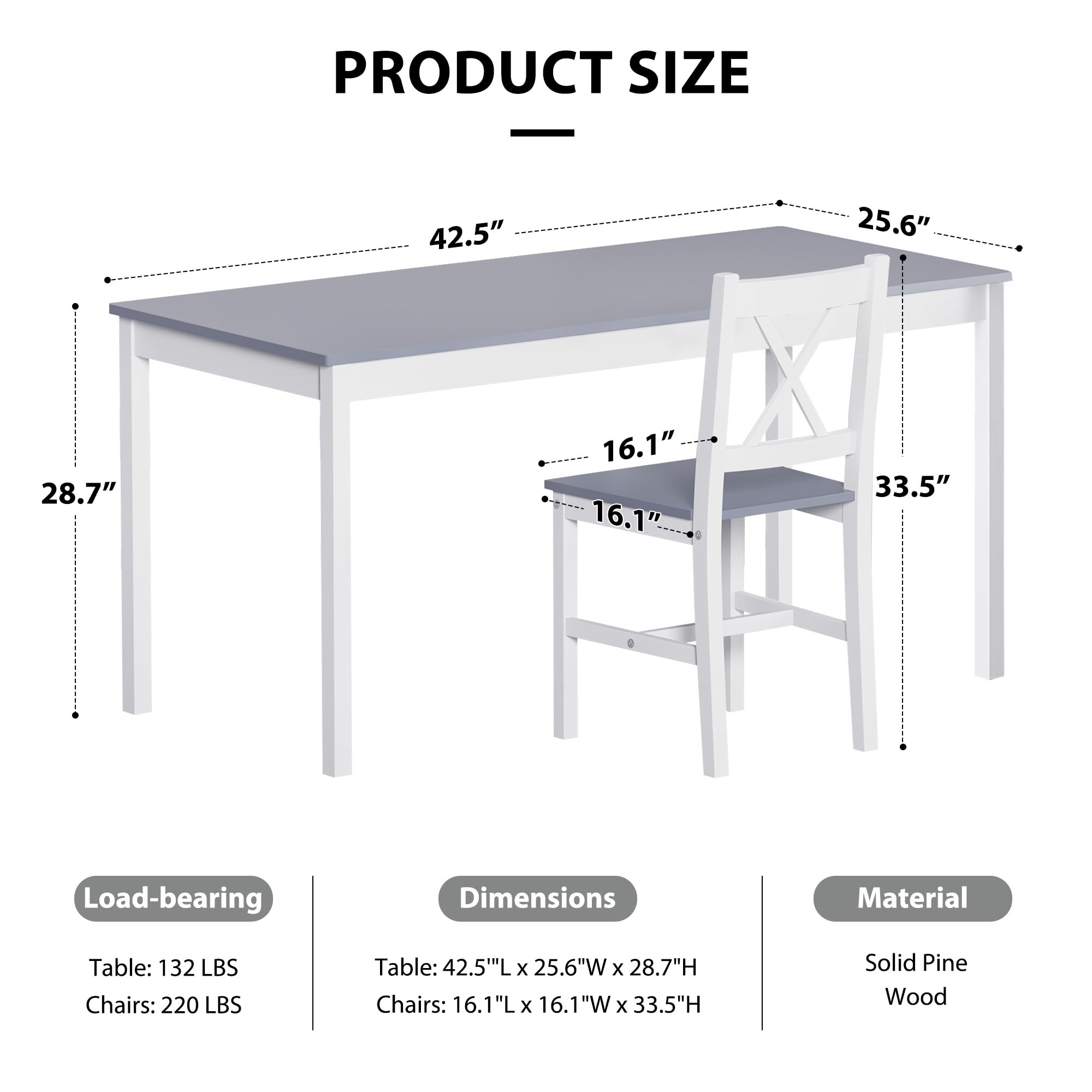 5-Piece Dining Table Set with 4 Chairs