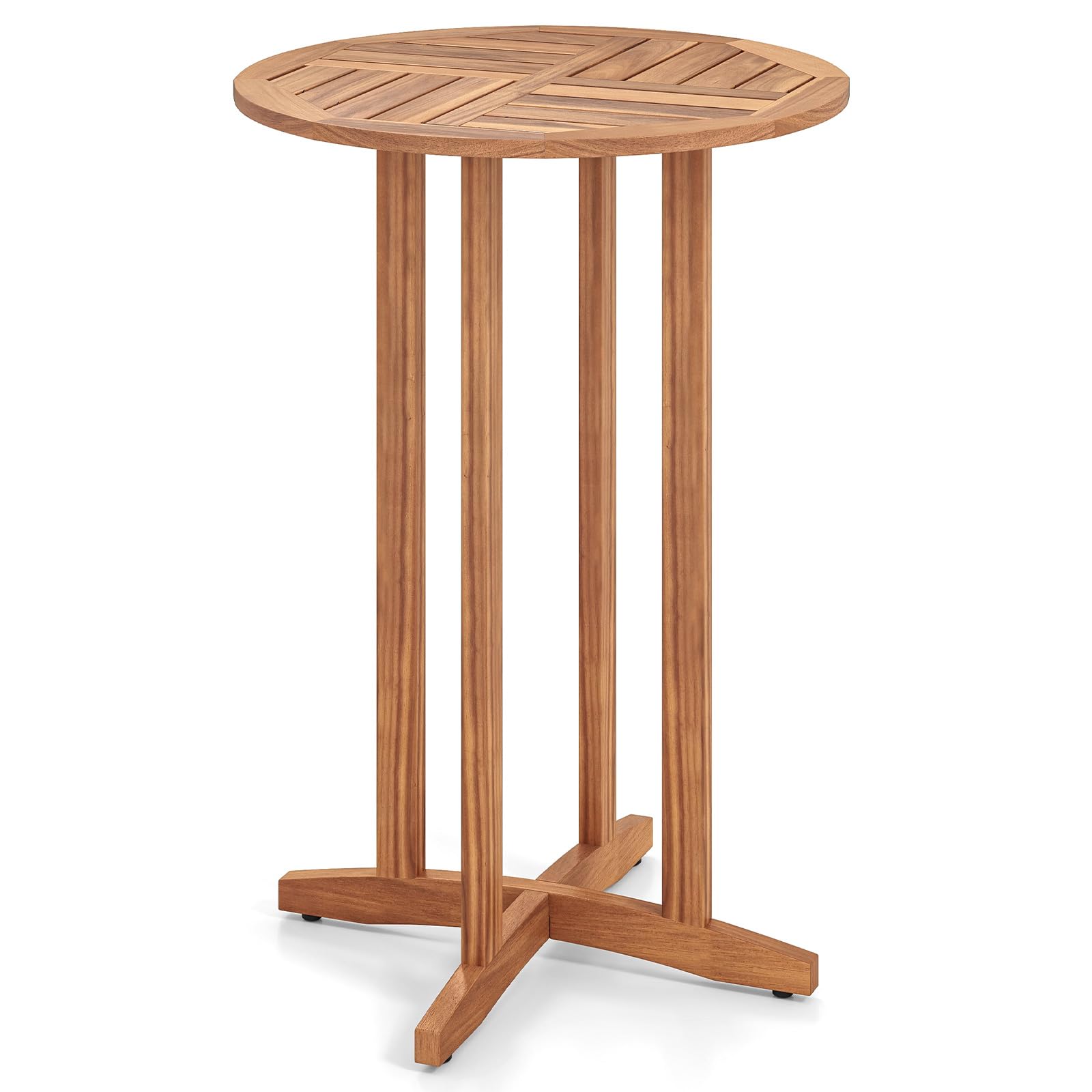 Outdoor Acacia Wood Bar Table 39" Round