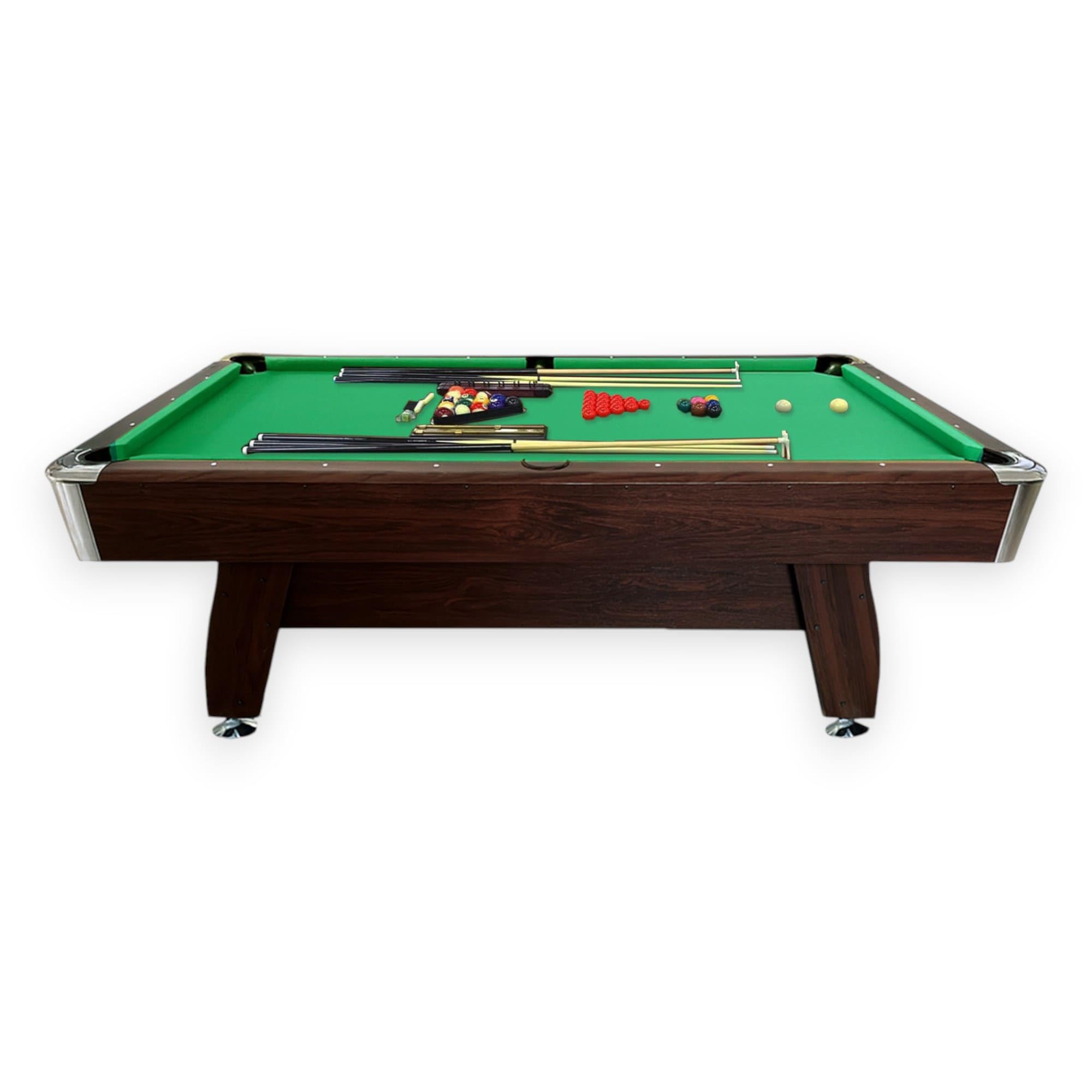 8 Foot Pool Table with Green Felt and Ball Return