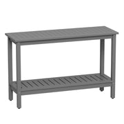 48 Inch Outdoor Console Table 2-Tier Solid Wood