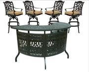 5-Piece Outdoor Party Bar Set with Swivel Stools