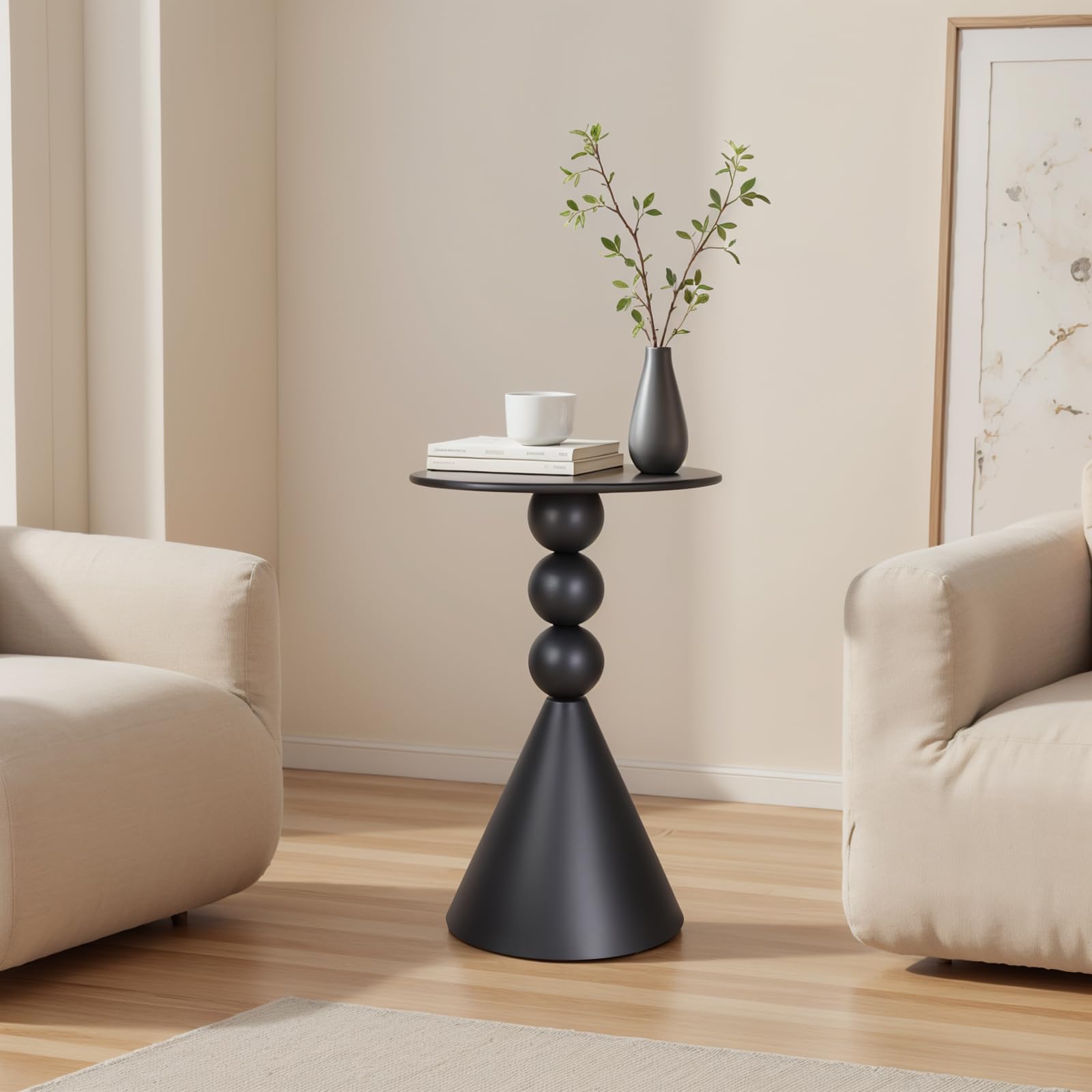 Metal Round Martini Table - Vintage Drum Side End Table