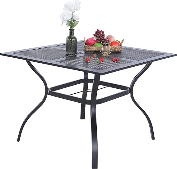 60" Square Outdoor Patio Dining Table for 8