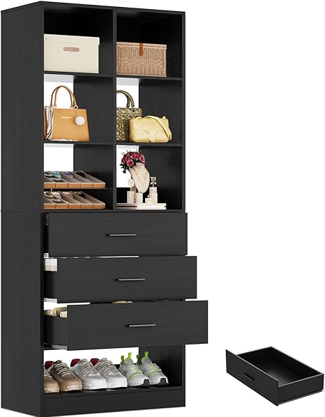 Closet System Organizer with Drawers and Partition Storage