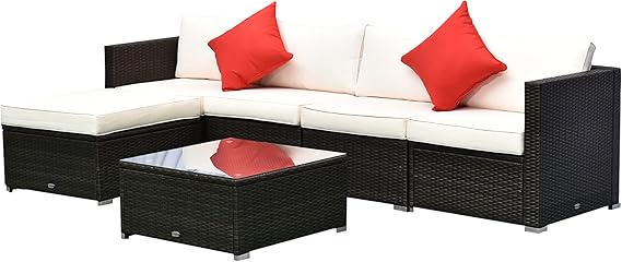 6 Piece Outdoor Wicker Sectional Sofa Set