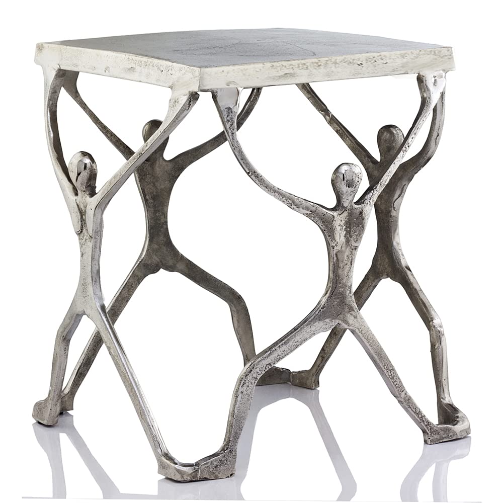 Caballero Man Figure Aluminum Accent Table 18" Square
