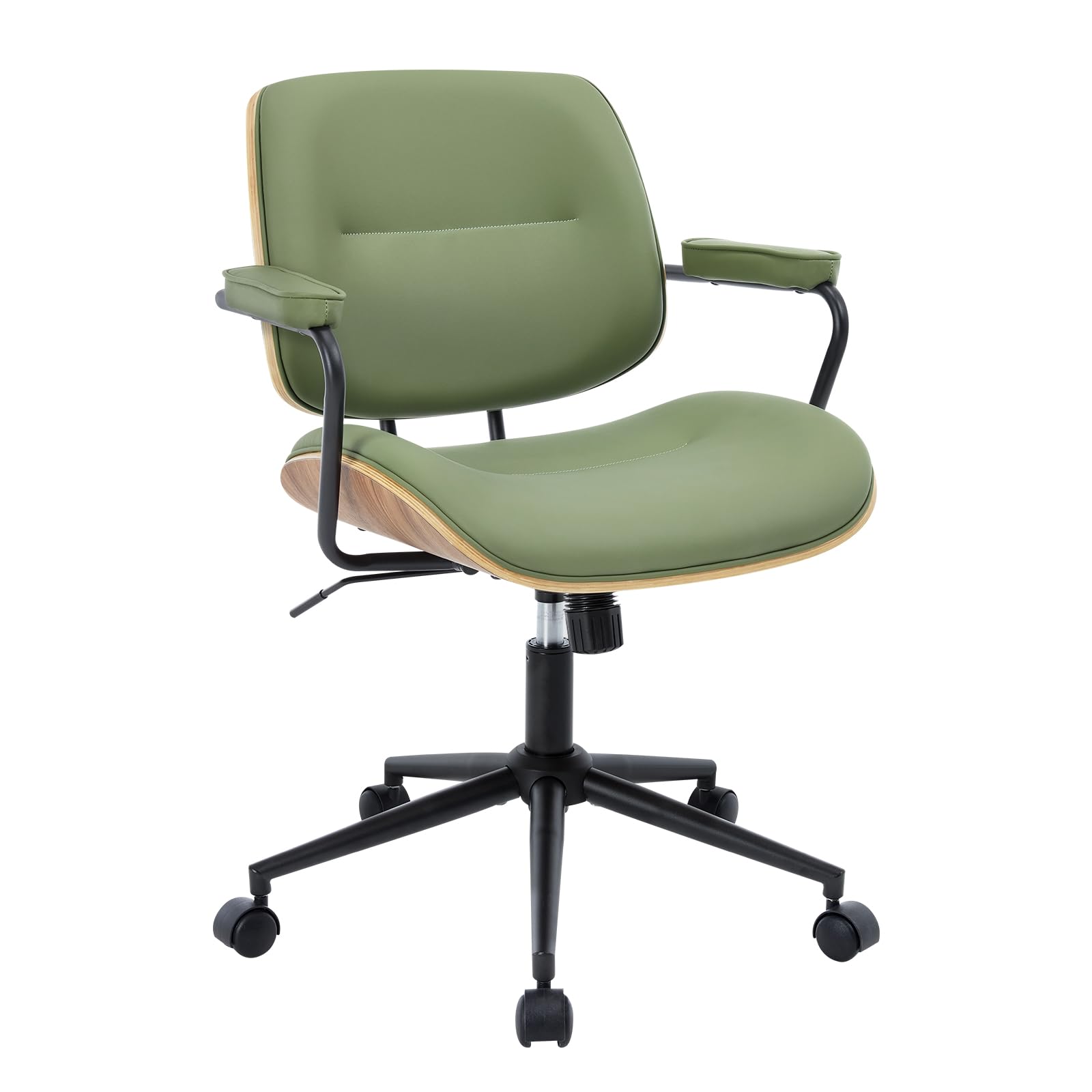 Mid Century Modern Office Chair with Walnut Back