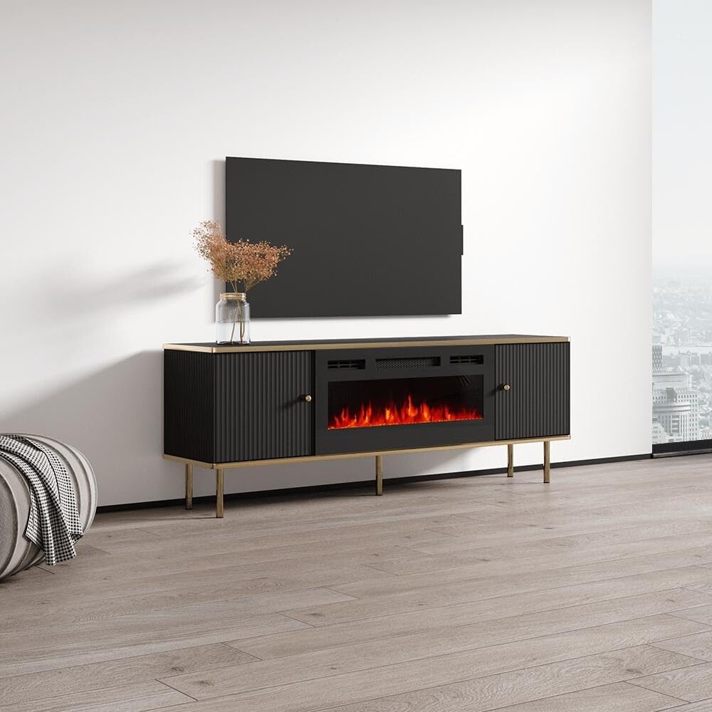 63" Electric Fireplace TV Stand with Multi-Color Flame