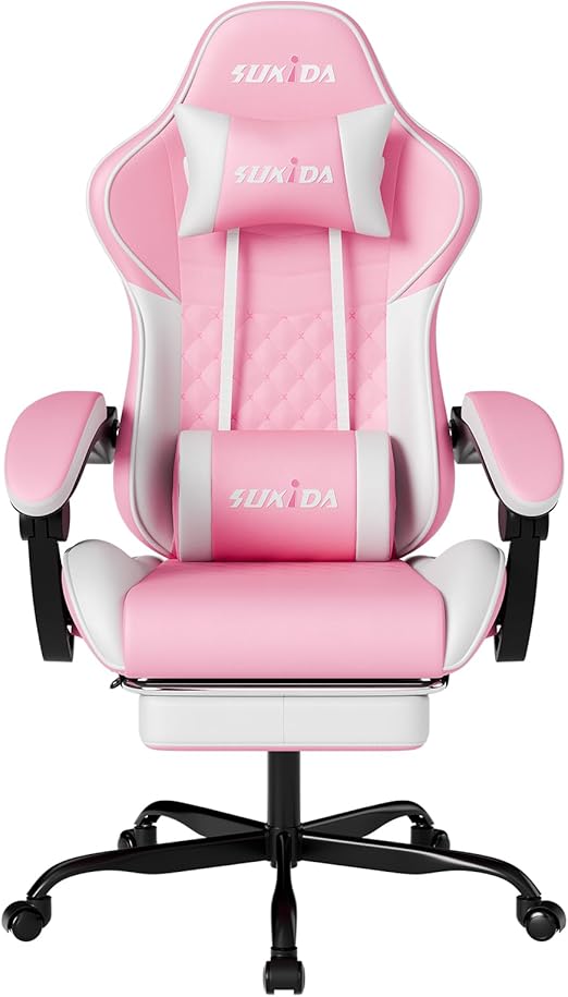 Ergonomic Gaming Chair with Massage Lumbar Support