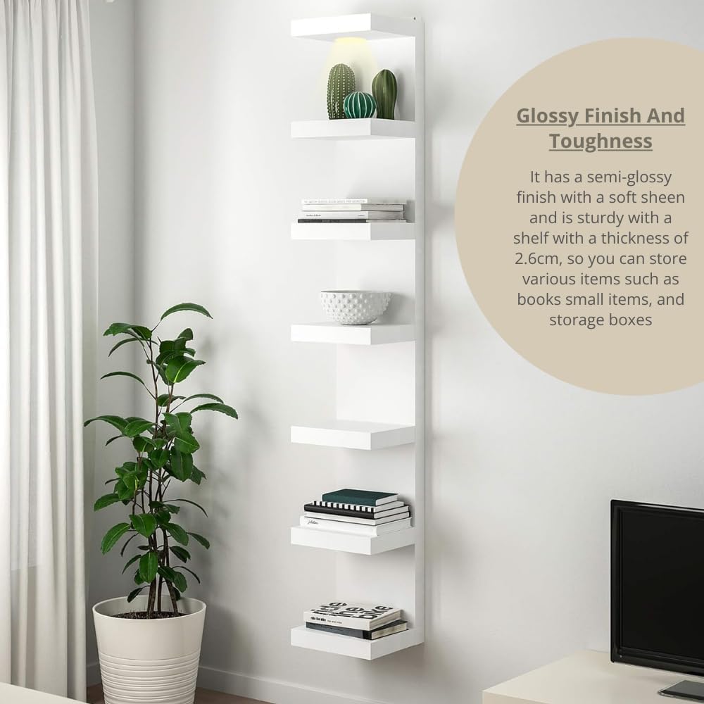 7-Tier Floating Wall Shelf with LED Lights