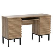 Executive Desk with Dual Cabinet and Metal Legs