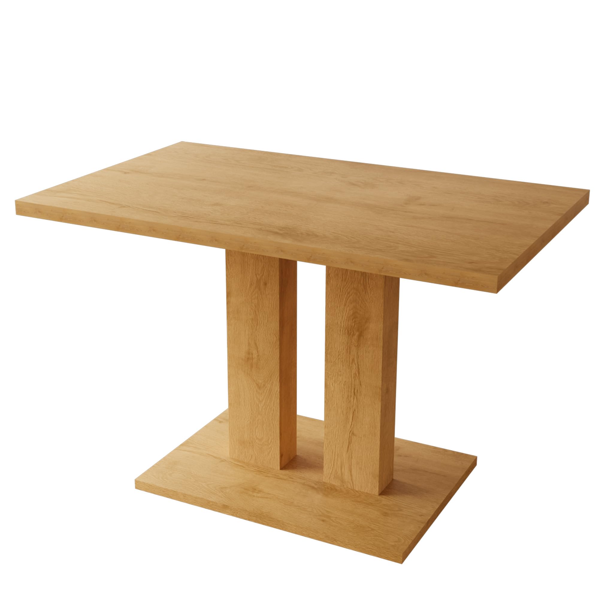 HIPIHOM Modern 46" Dining Table, Rectangular Kitchen Table with Oak Finish, Compact Dining Room Table for 4, Sturdy Construction for Home, Apartment, Small Spaces (Table)