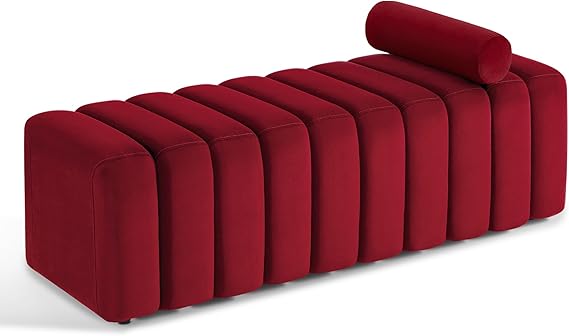 54" Velvet Ottoman Bench - Blue