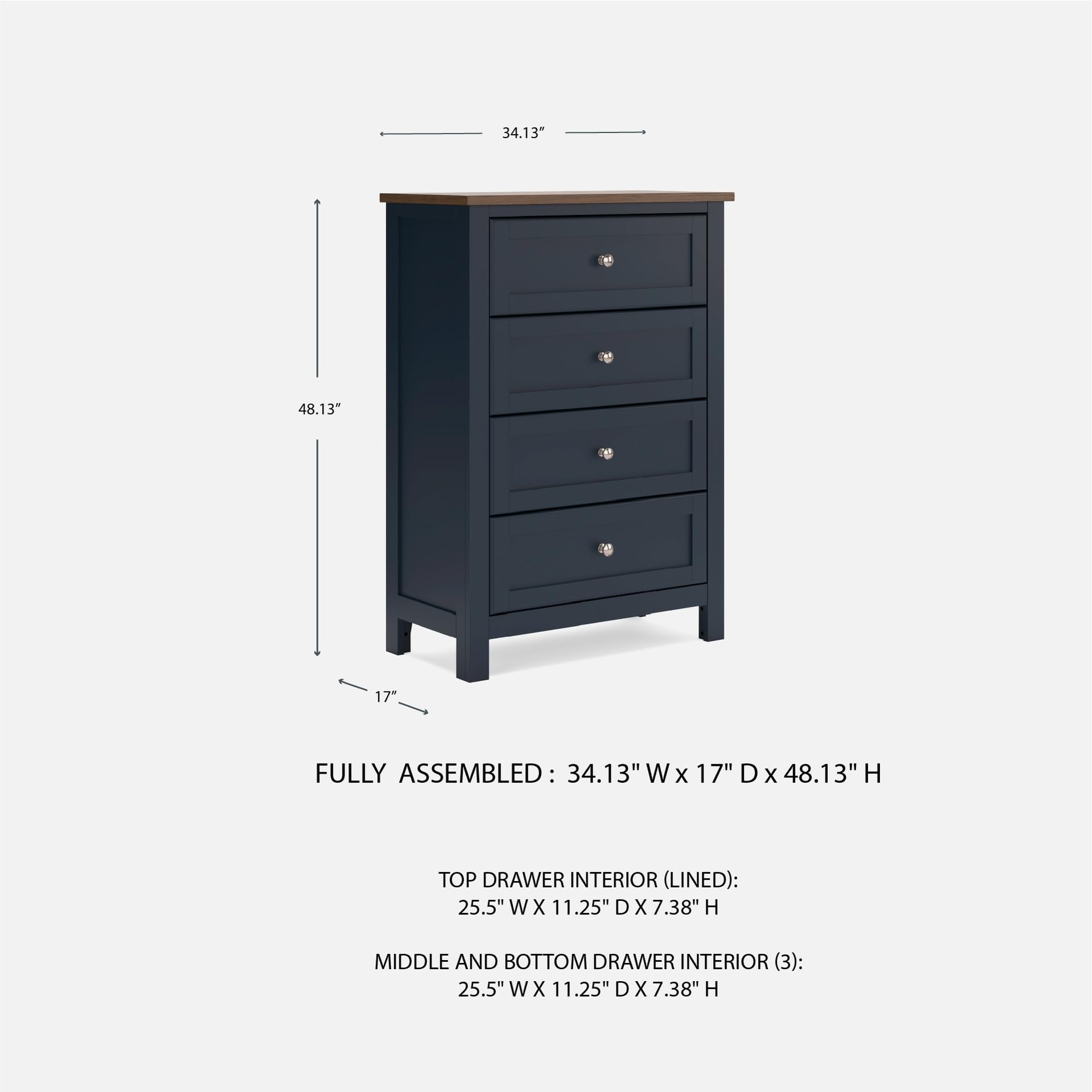 4-Drawer Shaker Chest