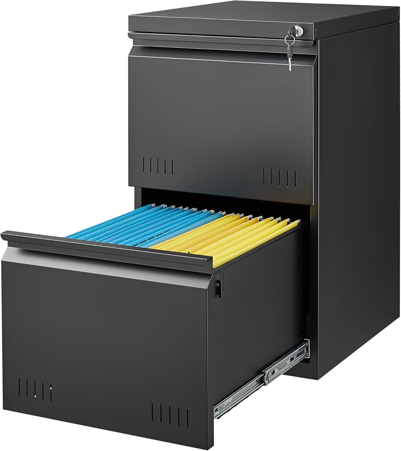 3-Drawer Mobile File Cabinet with Lock
