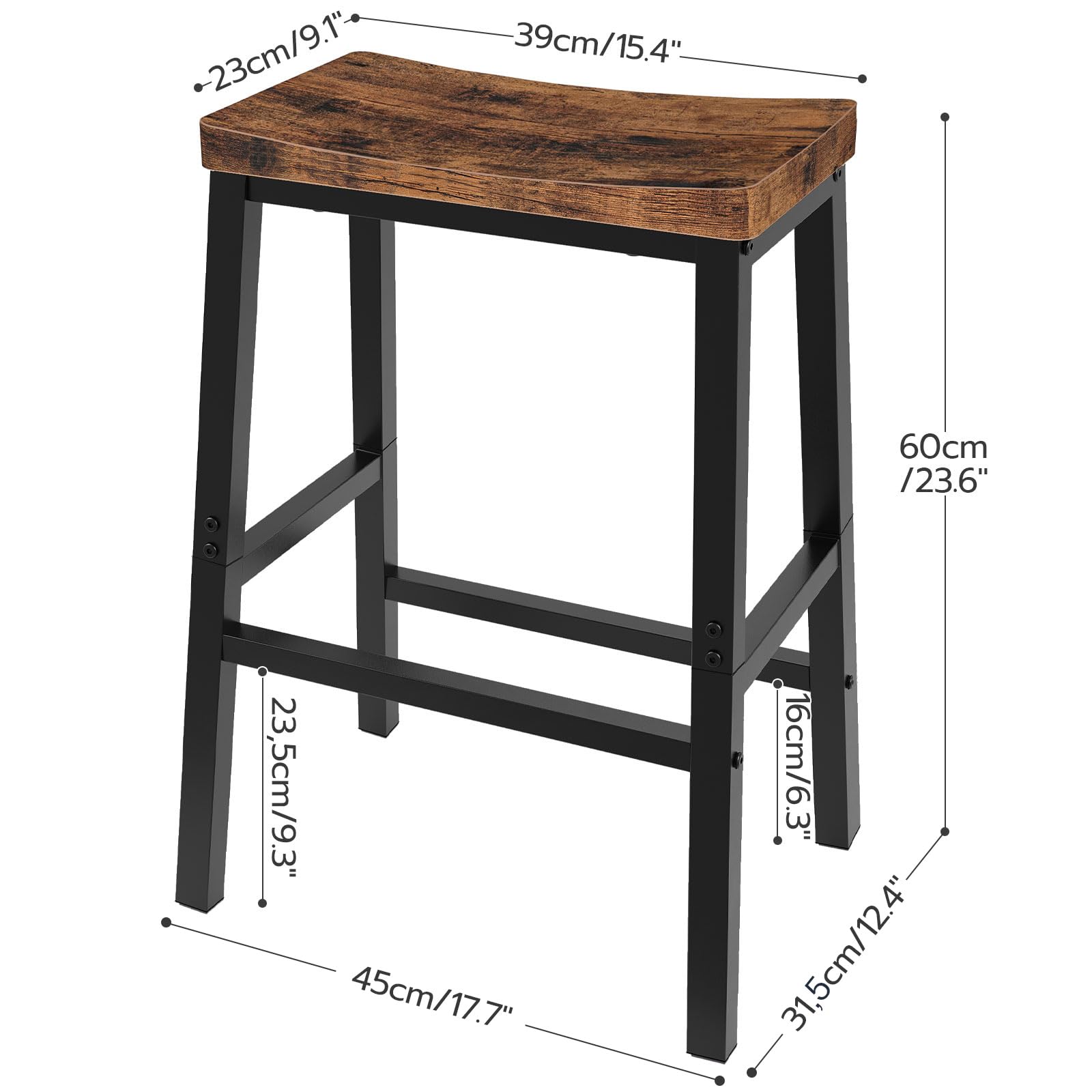 Bar Stools Set of 2 with Footrests