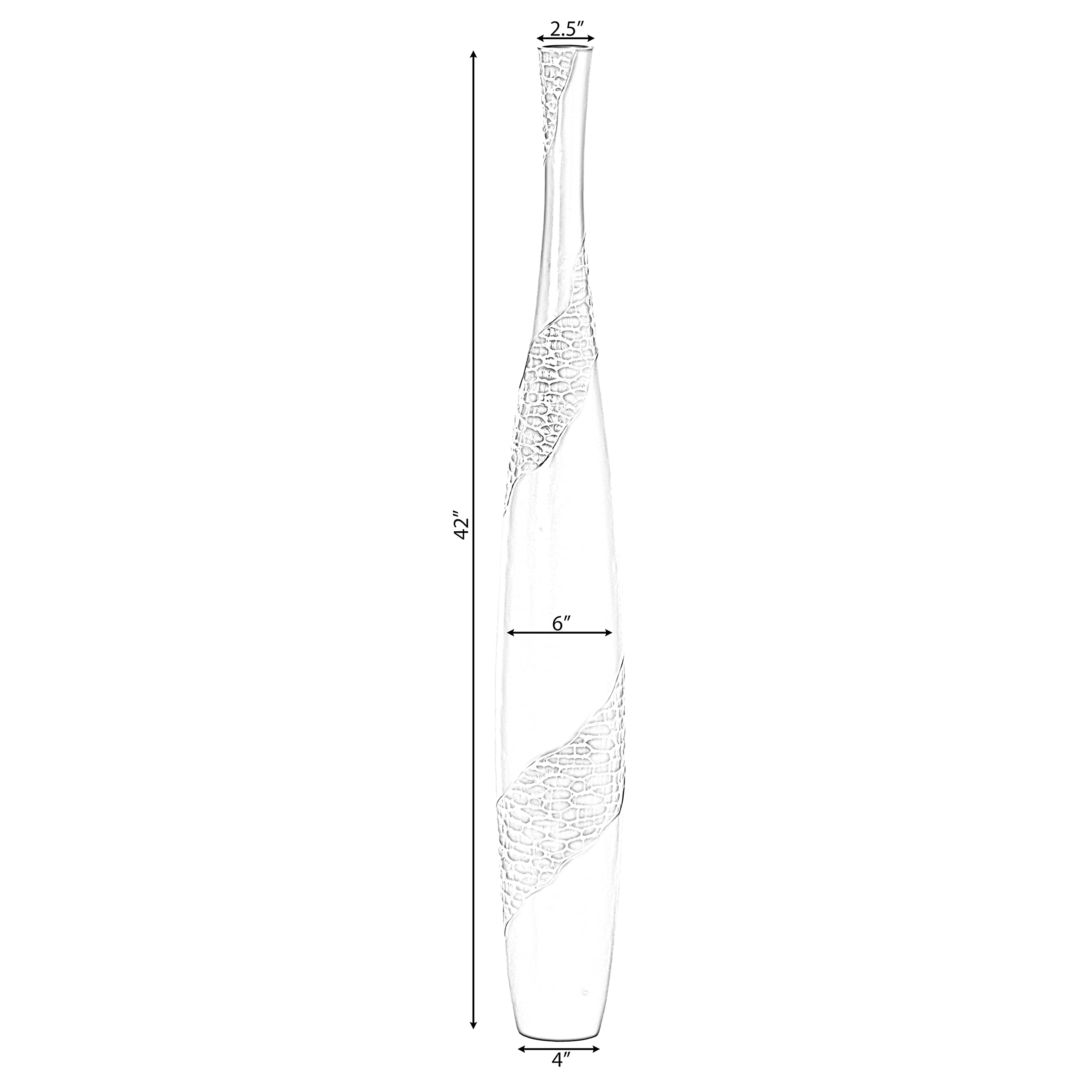 42 Inch Bottle Shape Floor Vase Brown Cobbled Stone Pattern