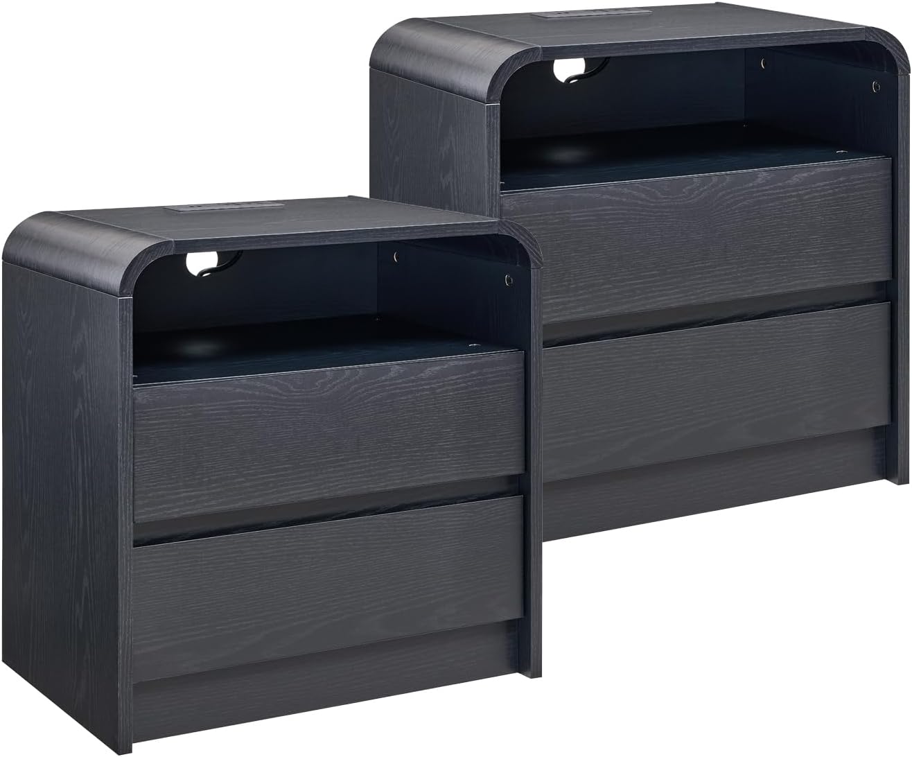 Modern Nightstand with Charging Station