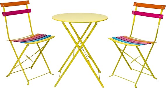 3-Piece Folding Bistro Set with Table and 2 Chairs