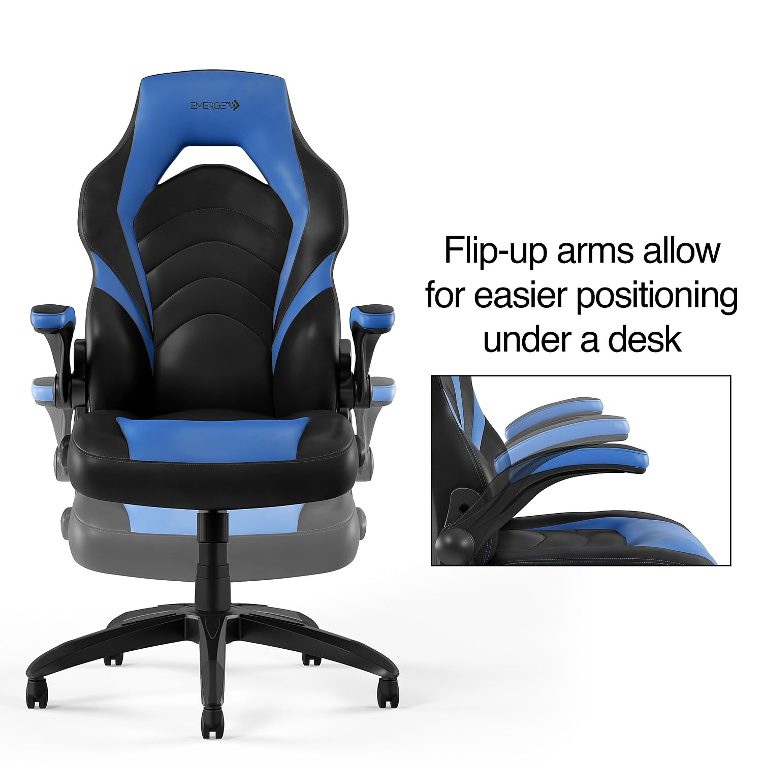 Gaming Chair Black and Blue Faux Leather