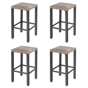 Outdoor Patio Bar Stools Set of 4 Counter Height Backless Rattan Wicker