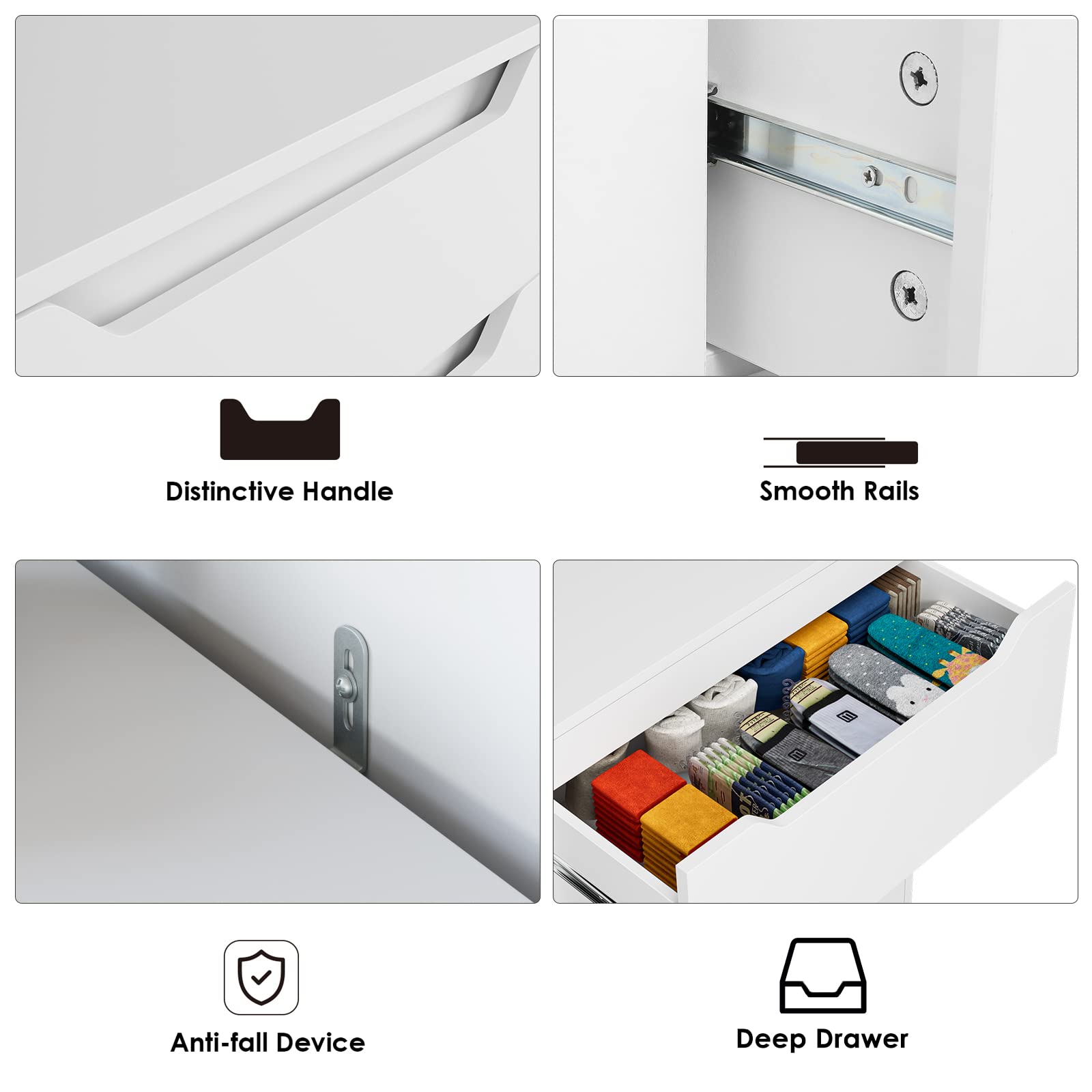 Modern 3 Drawer Dresser with Cut-Out Handles