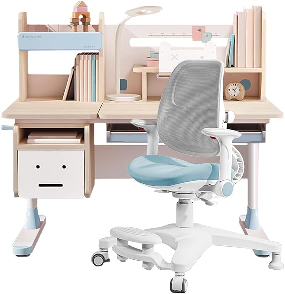 Adjustable Height Kids Study Desk with Chair