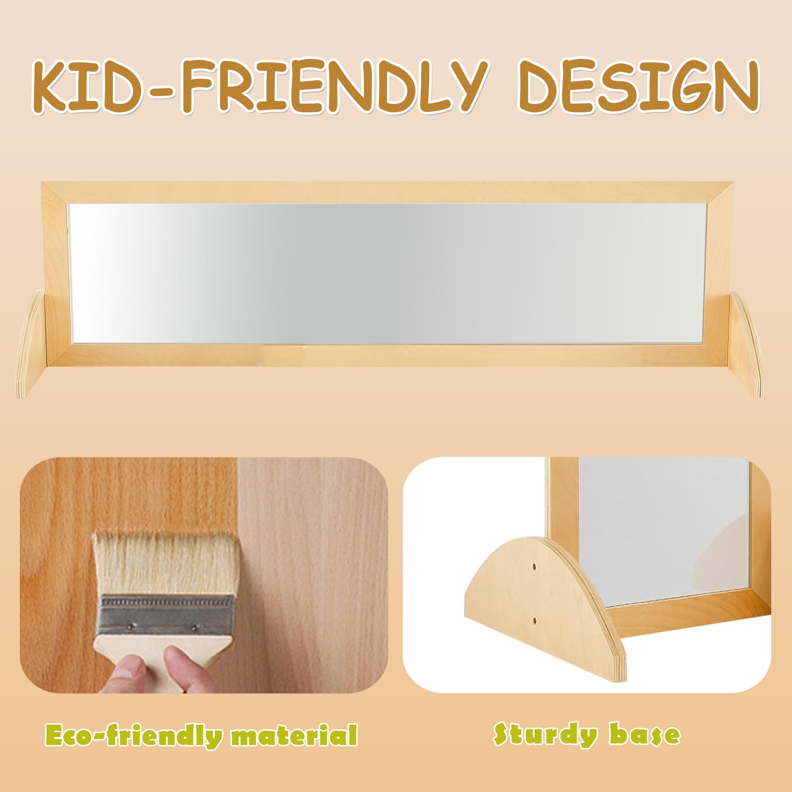 Montessori Coordination Mirror with Pull-Up Bar