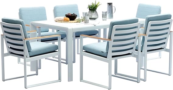 5 Piece Outdoor Dining Set with Teak Tabletop