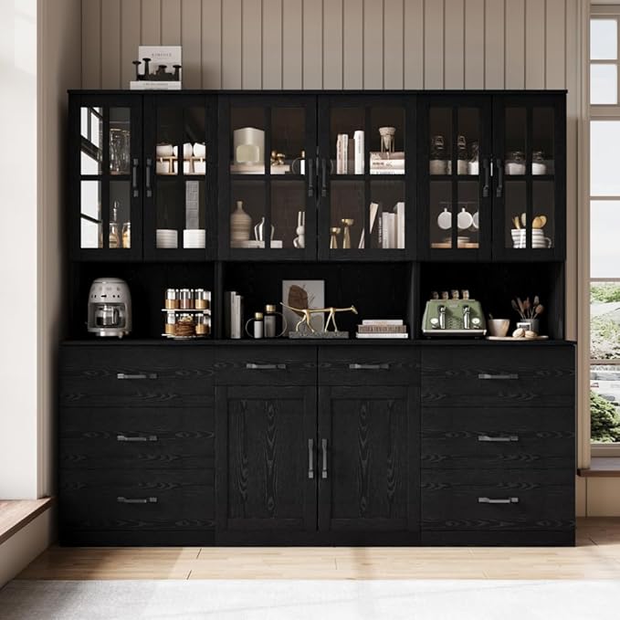 Bookcase with Glass Door Storage Cabinet