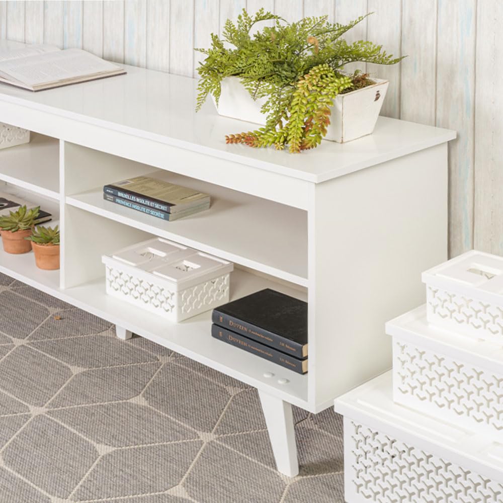 TV Stand with 4 Shelves and Cable Management